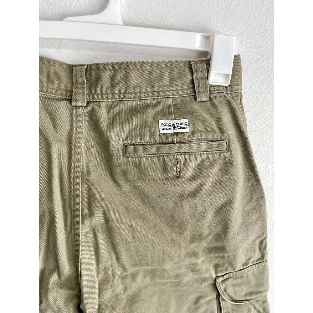 Polo ralph lauren cargo Khaki shorts vintage classic tan casual office men's 31